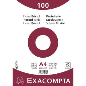 Exacompta Karteikarten A4 dots 100St/Pkg weiss