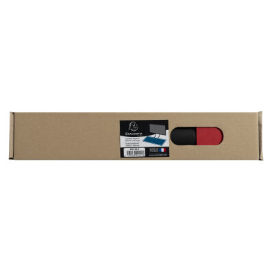 Exacompta Exacompta - 29121E - 1 Schreibtischunterlage Home Office - aus Kunstleder Polyurethan zweifarbig - weich und robust - Format 35 x 60 cm - Farbe schwarz/rot - Lieferung gerollt