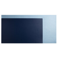 Exacompta Exacompta - 29124E - 1 Schreibtischunterlage Home Office - aus Kunstleder Polyurethan zweifarbig - weich und robust - Format 35 x 60 cm - Farbe: Marineblau / Himmelblau - gerollt