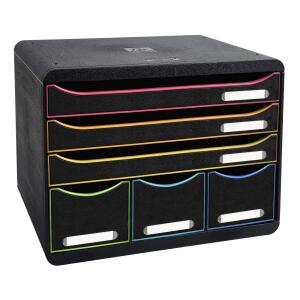 STORE-BOX 6 Schubladen 3 Schubladen für A4+ Schwarz/Arlequin/Schwarz