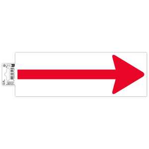 Exacompta Klebeschild Boden Pfeil rot/weiß 30x10