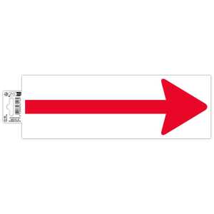 Schild Boden Pfeil rot/weiß30x10
