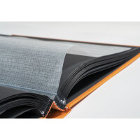 Exacompta Exacompta 16073E Fotobuch MILANO 300 Fotos 60 schwarze Seiten Format 29 x 32 cm Einband aus orangefarbenem Papier mit Textileffekt Fenster zur individuellen Gestaltung FSC® zertifiziert