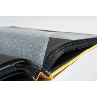 Exacompta Exacompta 16076E Fotobuch MILANO 300 Fotos 60 schwarze Seiten Format 29 x 32 cm Einband aus gelbem Papier mit Textileffekt Fenster zur individuellen Gestaltung FSC® zertifiziert