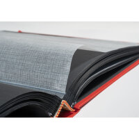 Exacompta Exacompta 16077E Fotobuch MILANO 300 Fotos 60 schwarze Seiten Format 29 x 32 cm Einband aus rotem Papier mit Textileffekt Fenster zur individuellen Gestaltung FSC® zertifiziert