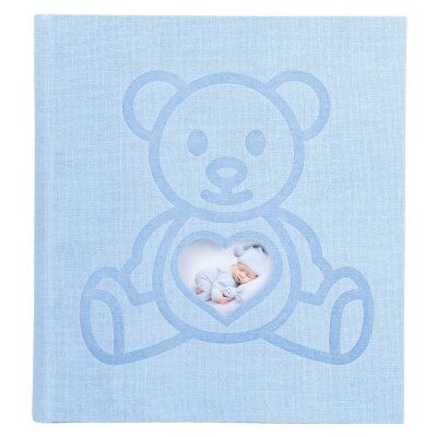 Exacompta Exacompta 16565E Fotoalbum TEDDY BEAR 300 Fotos 10 x 15 cm 60 weiße Seiten mit Kristallblättern Format 29 x 32 cm blauer strukturierter Papiereinband Bi-Material-Effekt