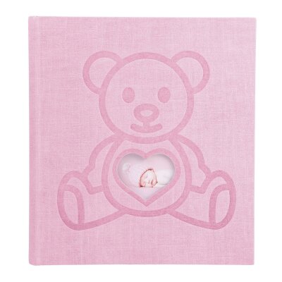 Exacompta Exacompta 16566E Fotoalbum TEDDY BEAR 300 Fotos 10 x 15 cm 60 weiße Seiten mit Kristallblättern Format 29 x 32 cm Einband aus rosa Strukturpapier Bi-Material-Effekt