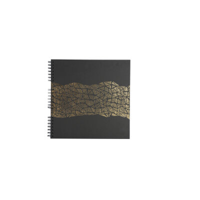 Exacompta Exacompta 16981E ARAMY Spiral-Fotoalbum 360 Fotos 60 schwarze Seiten Format 32 x 32 cm schwarzer Papiereinband mit Textileffekt Goldprägung FSC® zertifiziert