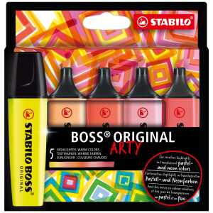 STABILO BOSS ORIGINAL 5er Etui warme Farben „ARTY"