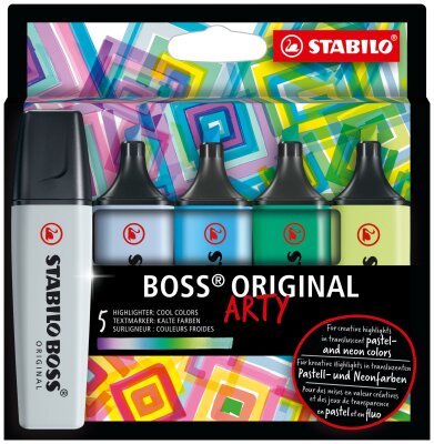 STABILO BOSS ORIGINAL 5er Etui kalte Farben „ARTY"