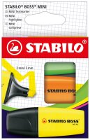 STABILO BOSS MINI 3er Etui gelb orange grün