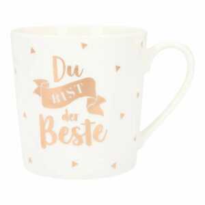 Tasse mit Henkel, Porzellan, 300 ml, mit Aufschrift, Du bist der Beste