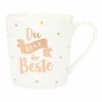 Tasse mit Henkel, Porzellan, 300 ml, mit Aufschrift, Du...