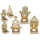OOTB Goldener Metall-Teelichthalter mit Holzfuss
