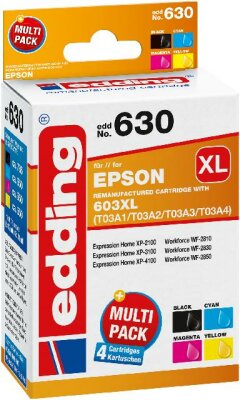 Edding Tintenpatrone EDD-630 ersetzt Epson 603XL Multipack 4