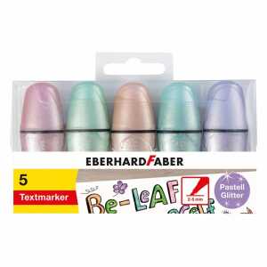 Textmarkeretui Mini 5ST Glitzer Pastell EBERHARD FABER 551409