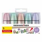 Textmarkeretui Mini 5ST Glitzer Pastell EBERHARD FABER...