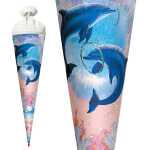 Roth Schultüte 70cm rund Delfine Glitter