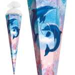 Roth Schultüte 85cm eckig Delfine