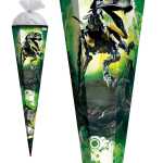 Roth Schultüte 85cm eckig Robo-Rex Folie u Silbertüll