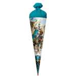 Motiv-Schultüte Ritter 70cm rund Rot(h)-Spitze...