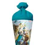 Motiv-Schultüte Ritter 70cm rund Rot(h)-Spitze Filzverschluss