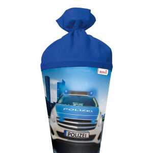 Roth Schultüte 70cm Polizei 110 rund Filzverschluss Rot(h)-Spitze