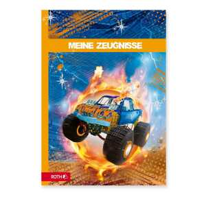 Roth Zeugnismappen mit Design und Effekt Monstertruck Fire