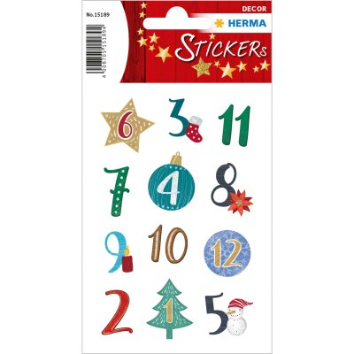 Herma DECOR Sticker ADVENTSKALENDERZAHLEN-SYMBOLE BEG.