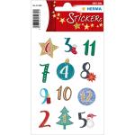 Adventskalenderzahlen Weihnachts-Symbole, beglimmert