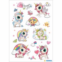 Herma MAGIC Sticker VERZAUBERTES EINHORN, TRANSPUFFY