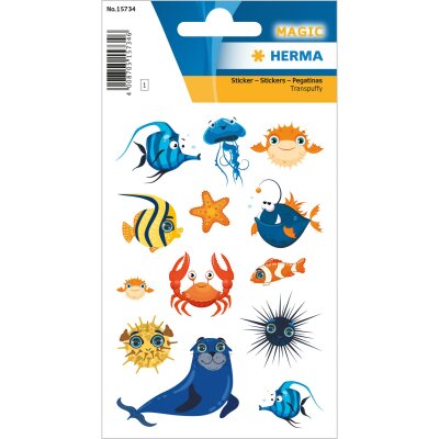 Herma MAGIC Sticker FRECHE MEERESVIECHER, TRANSPUFFY