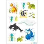Herma Sticker DECOR Tiere Walfamilie und Freunde 1 Bl