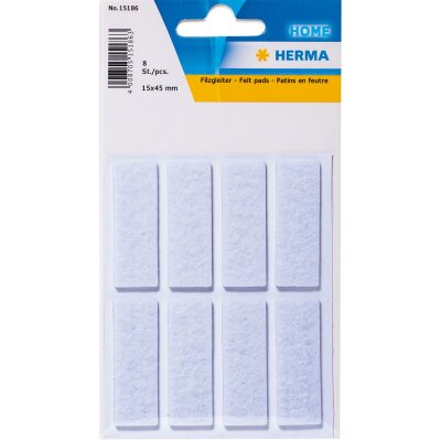 Herma HOME FILZGLEITER WEISS 15x45 mm