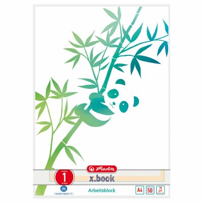 Herlitz Arbeitsblock A4/50 Blatt Liniert 01 GREENline Panda Blauer Engel