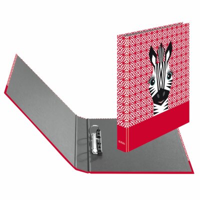 Herlitz Ringbuch maX.file Cute Anim. Zebra 2-Ring 25mm Innenspiegel sw