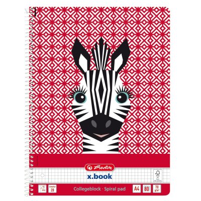 Herlitz Spiralblock A4 Lineatur 28 Cute Animals Zebra