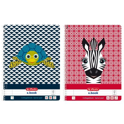 Herlitz Spiralblock A4 Cute Animals Turtle+Zebra