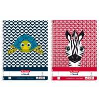 Herlitz Spiralblock A4 Cute Animals Turtle+Zebra