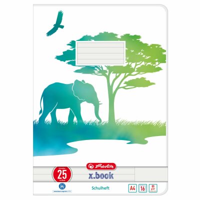 Herlitz Heft A4/16 Blatt Lin.25 GREENline Elefant Blauer Engel