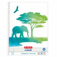 Herlitz Spiralblock A4/80 Blatt l/R GREENli Elefant...