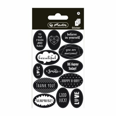 Herlitz Deko Sticker Just Black 3 Bogen, selbstklebend FSC