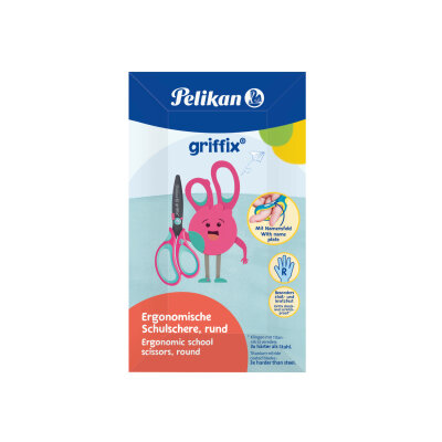 Pelikan griffix Schulschere SC1RRO Lovelypi rechts,rund,1 St. in Onlineverpacku