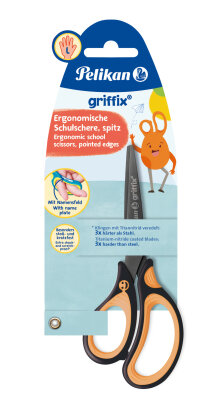 Pelikan Schulschere griffix SC1LS NeonBlack links, spitz, 1 Stück auf Blisterka