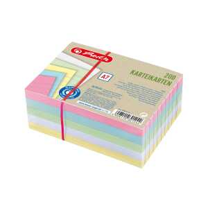 Karteikarte A7 lin. fs Bl.Engel 200 eingeschweißt (4 Farben + weiß)