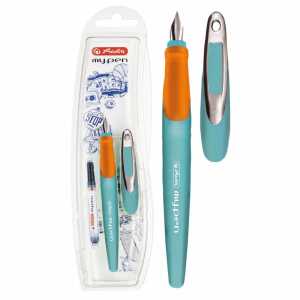Herlitz Schulfüllhalter my.pen M-Feder türkis/orange M