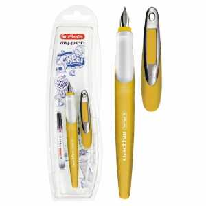 Herlitz Schulfüllhalter my.pen M-Feder Senf/Weiß M