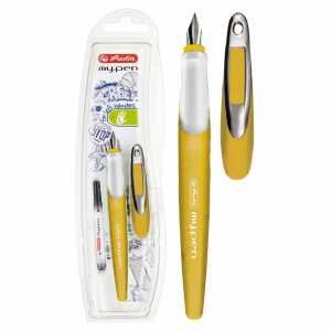 Herlitz Schulfüllhalter my.pen L-Feder Senf/Weiß L