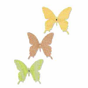 Schmetterlinge mit Clip 9cm 3er, aus Kunststoff, mit Muster
