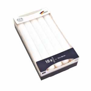 KCB Leuchterkerzen D19mmx18cm weiß 10er, Durchmesser 19,5mm, KCB-UMA